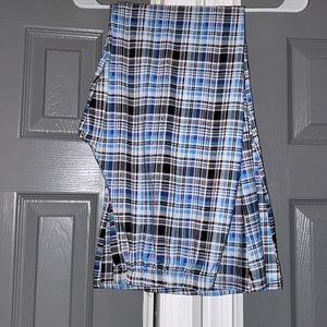 Rainbow Blue Plaid Flare Yoga Pants Size Medium